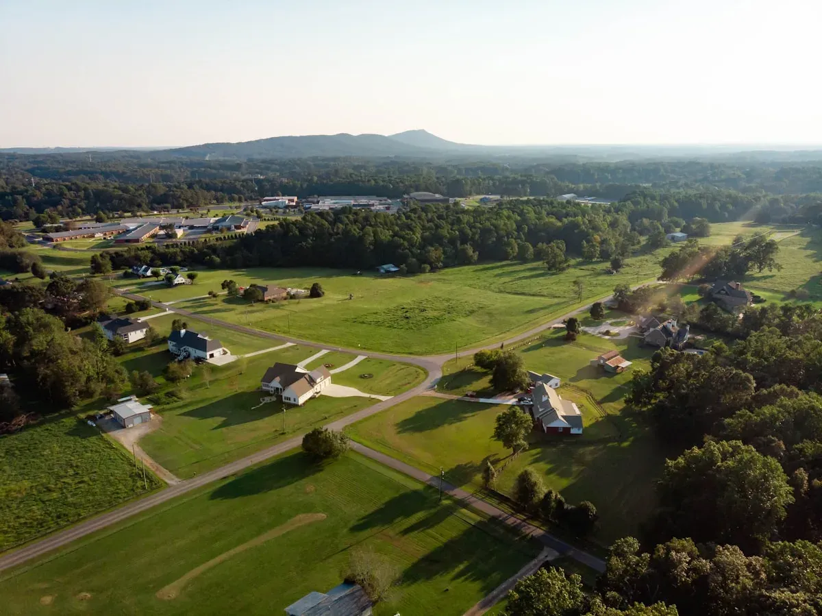 Rolling hills and homes near Crestwood